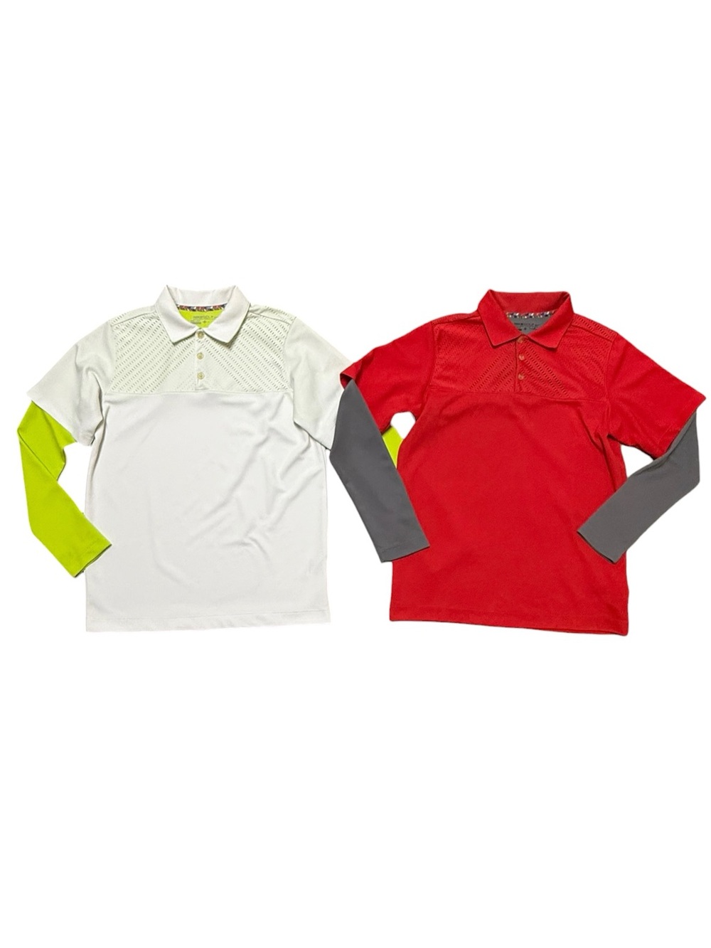 Set of 2 NIKE Boy’s Long Sleeve Layer Retro Breathable Golf Polo Shirts EUC XL